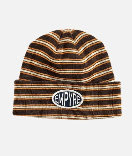 Empyre Burner Workwear Brown Stripe Beanie 1.webp