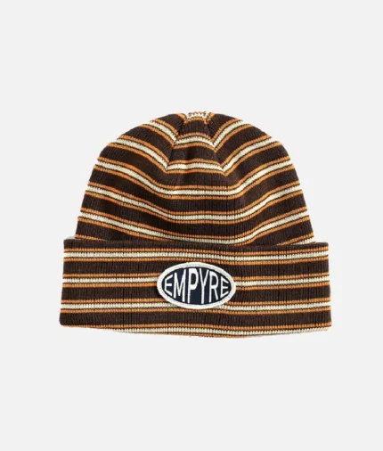 Empyre Burner Workwear Brown Stripe Beanie 2.webp