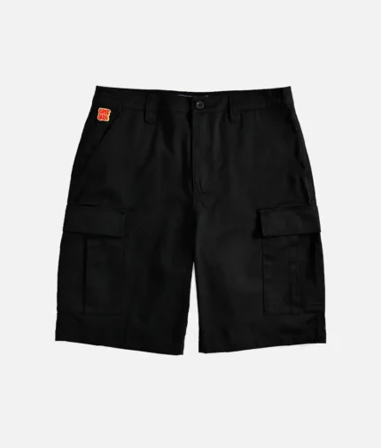 Empyre Cargo Loose Fit Black Skate Shorts 2.webp