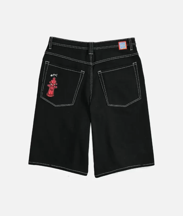 Empyre Ultra Loose Black Denim Skate Shorts 1.webp