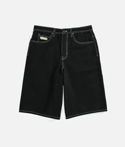 Empyre Ultra Loose Black Denim Skate Shorts 2.webp